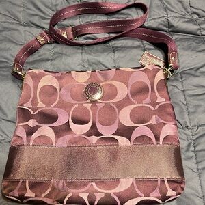 Purple Coach crossbody Purse